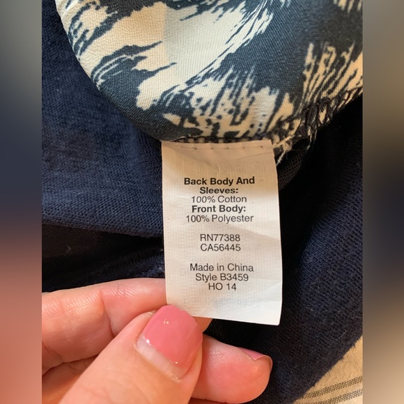 J Crew t-shirt blouse with cotton back Sz XS - Picture 4 of 4